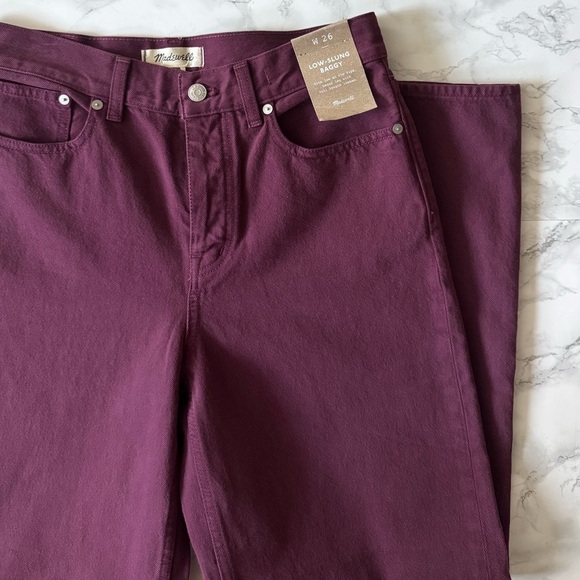 Madewell Low Slung Baggy Jeans in Bordeaux Garment Dyed Burgundy Size 26 $148 - Picture 7 of 7